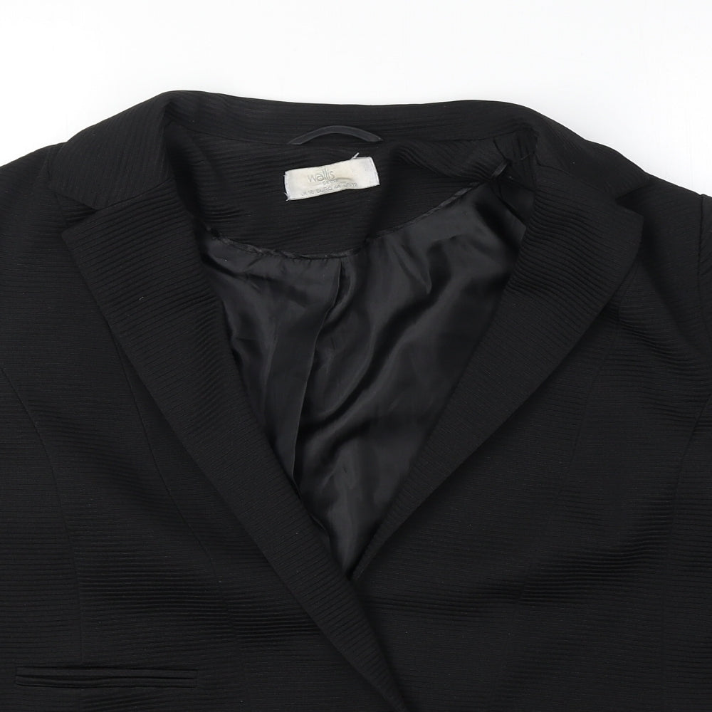 Wallis Womens Black Polyester Jacket Blazer Size 16