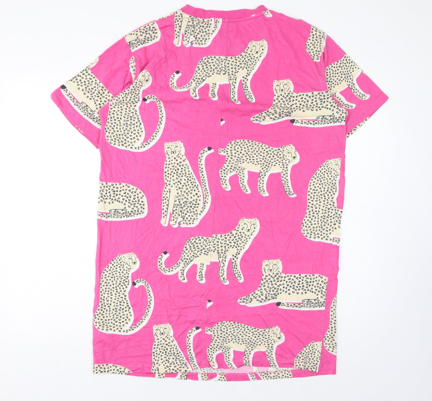 NEXT Womens Pink Geometric Cotton Top Dress Size M - Leopard