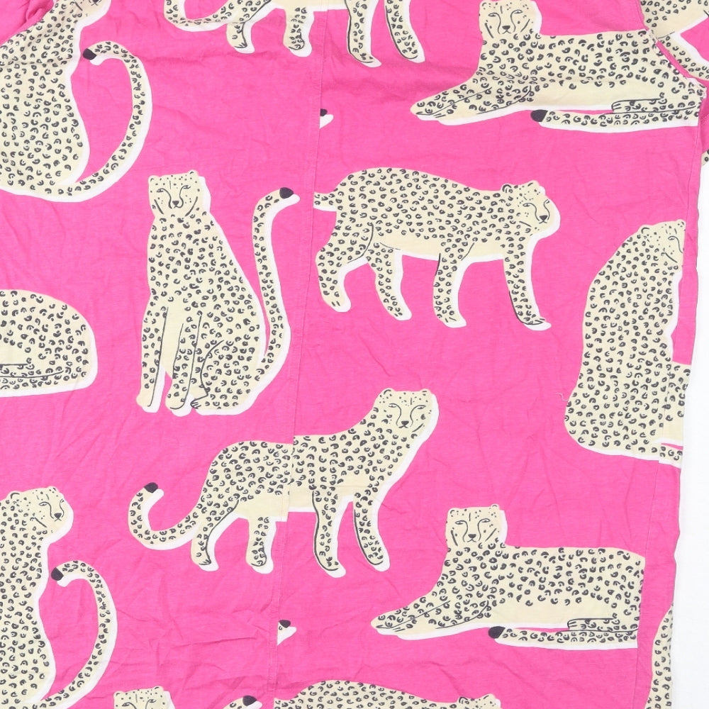 NEXT Womens Pink Geometric Cotton Top Dress Size M - Leopard