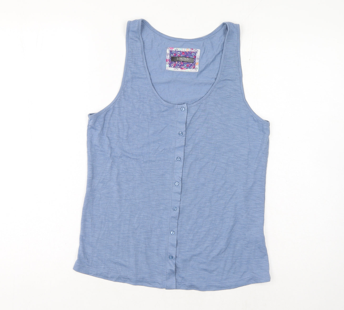 Marks and Spencer Womens Blue Polyester Basic Tank Size 10 Scoop Neck
