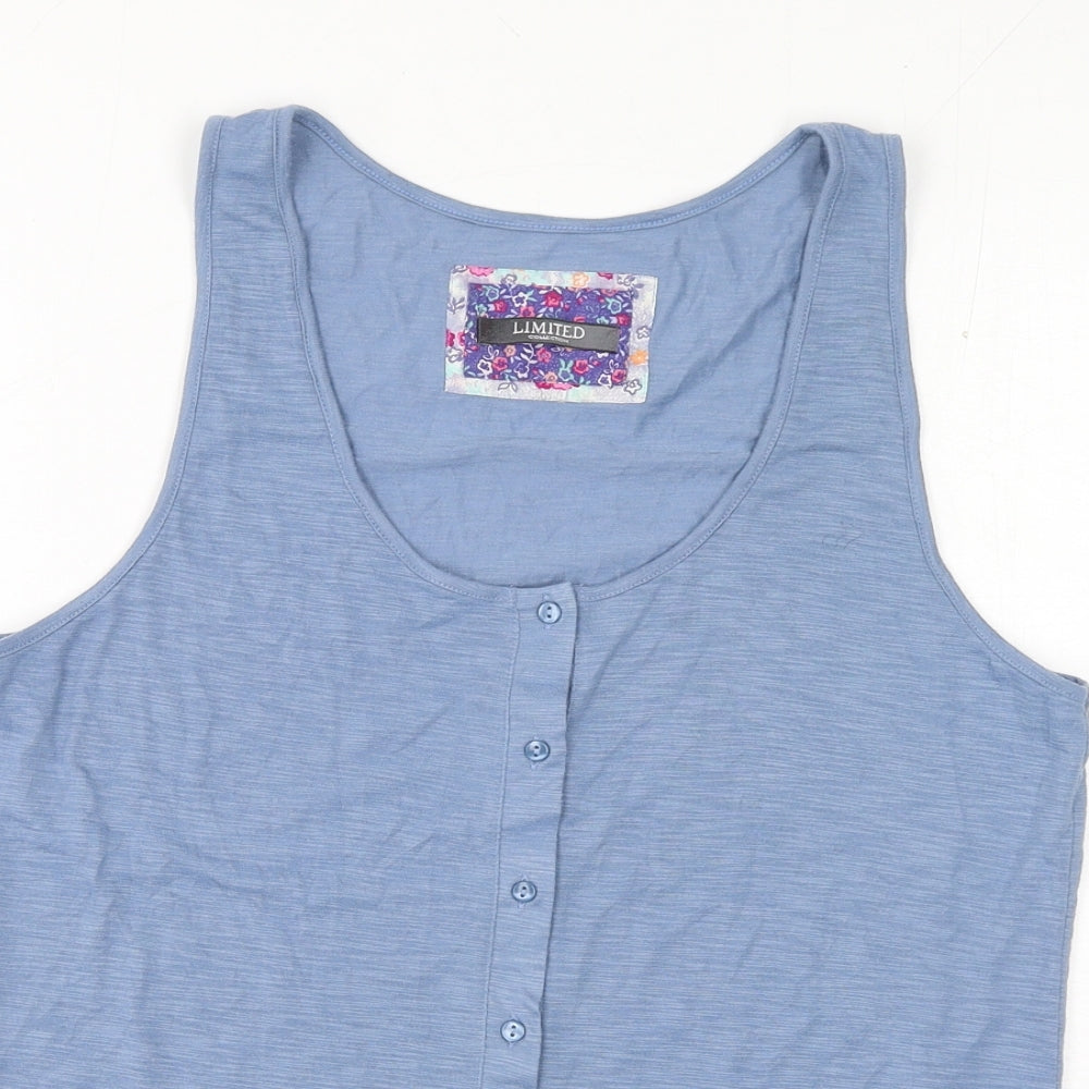 Marks and Spencer Womens Blue Polyester Basic Tank Size 10 Scoop Neck