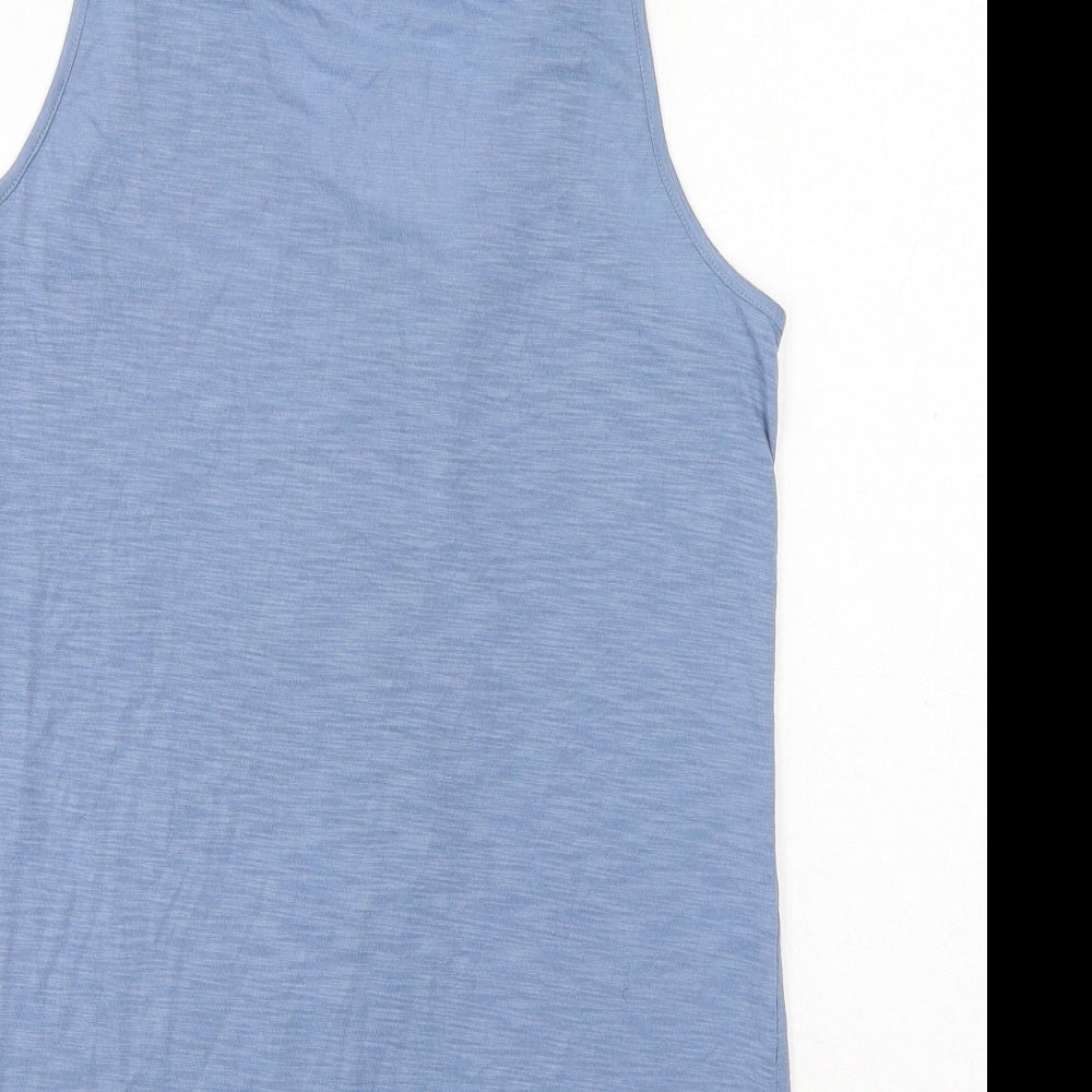 Marks and Spencer Womens Blue Polyester Basic Tank Size 10 Scoop Neck