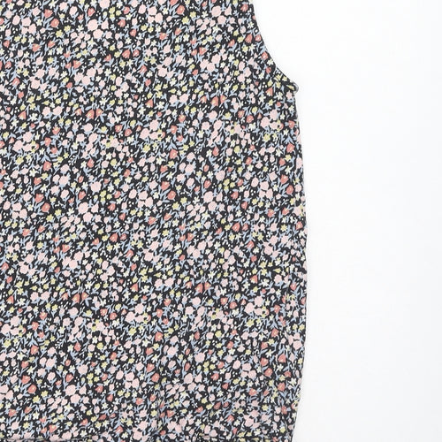 New Look Womens Multicoloured Floral Cotton Basic Tank Size 8 Scoop Neck - Tie Front