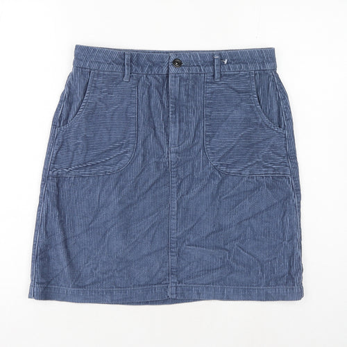 TU Womens Blue Cotton Straight & Pencil Skirt Size 10 Button