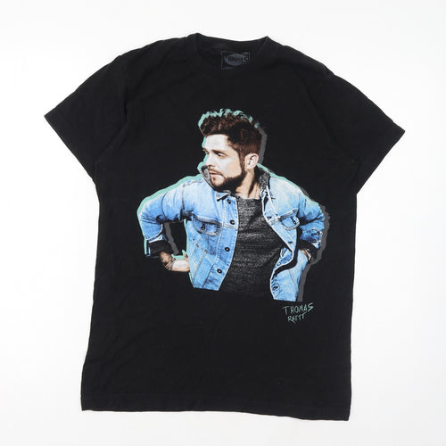 Thomas Gear Womens Black Cotton Basic T-Shirt Size S Round Neck - Thomas Rhett