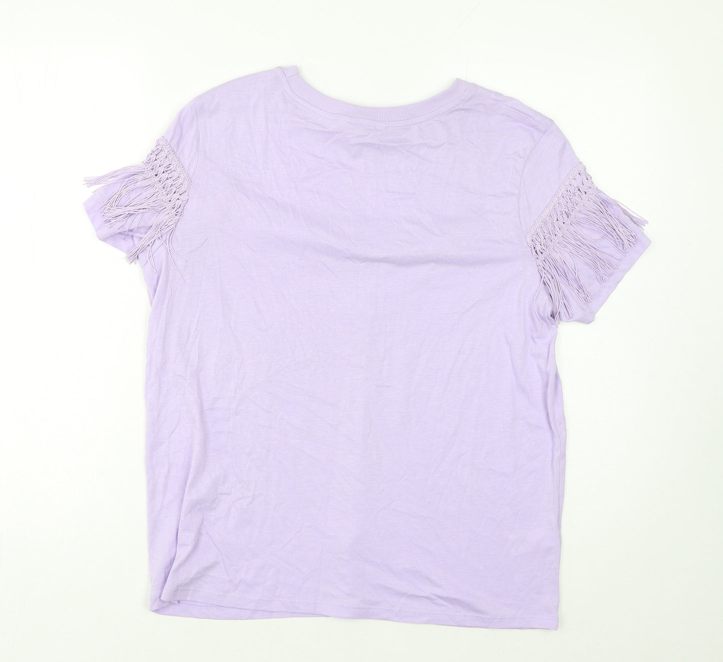 NEXT Womens Purple Modacrylic Basic T-Shirt Size 16 Scoop Neck