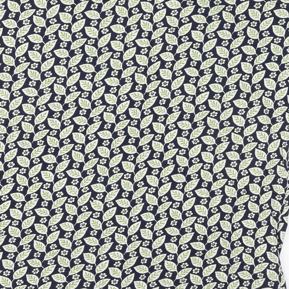 Seasalt Womens Green Geometric Cotton Basic Blouse Size 10 V-Neck