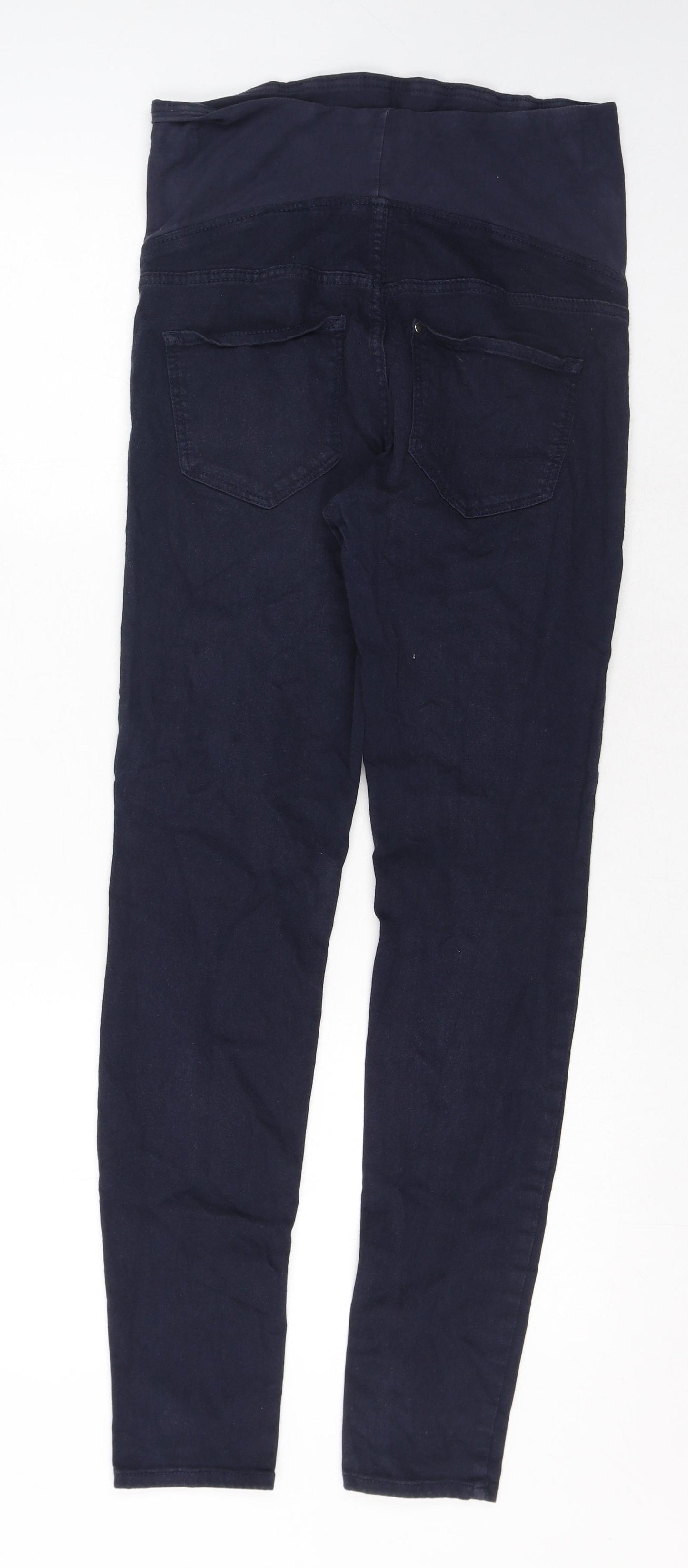 H&M Womens Blue Herringbone Cotton Skinny Jeans Size 10 Regular