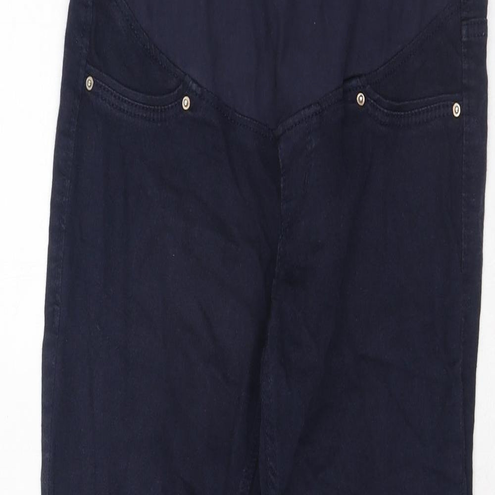 H&M Womens Blue Herringbone Cotton Skinny Jeans Size 10 Regular