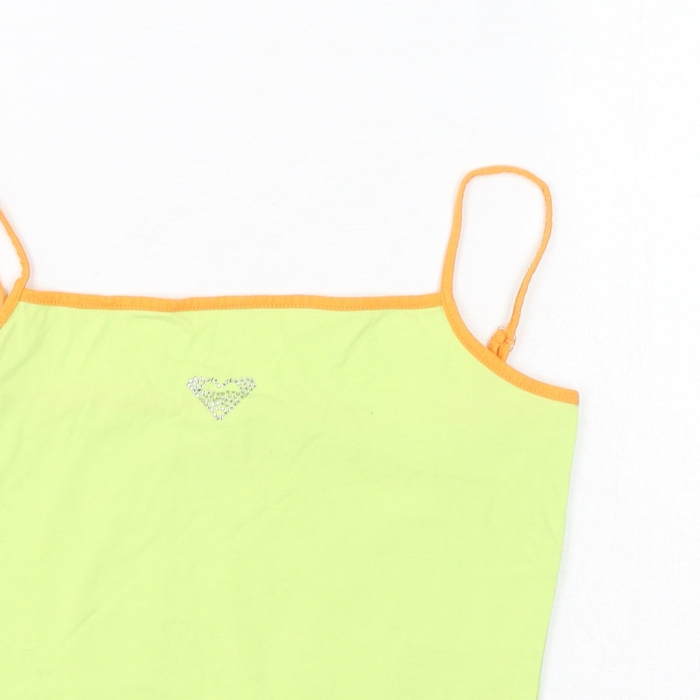 ROXY Womens Green Polyester Camisole Tank Size S Square Neck