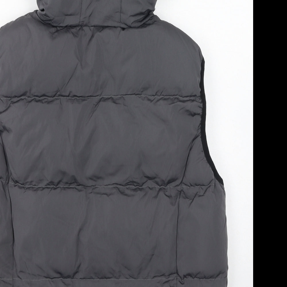 Dissident Mens Grey Quilted Waistcoat Size L Zip
