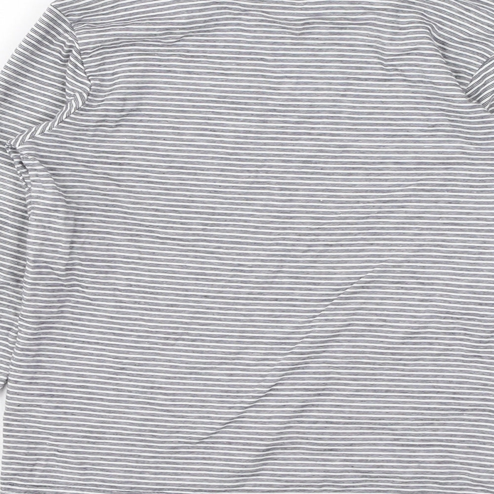 George Boys Blue Striped Polyester Basic T-Shirt Size 5-6 Years Round Neck Pullover