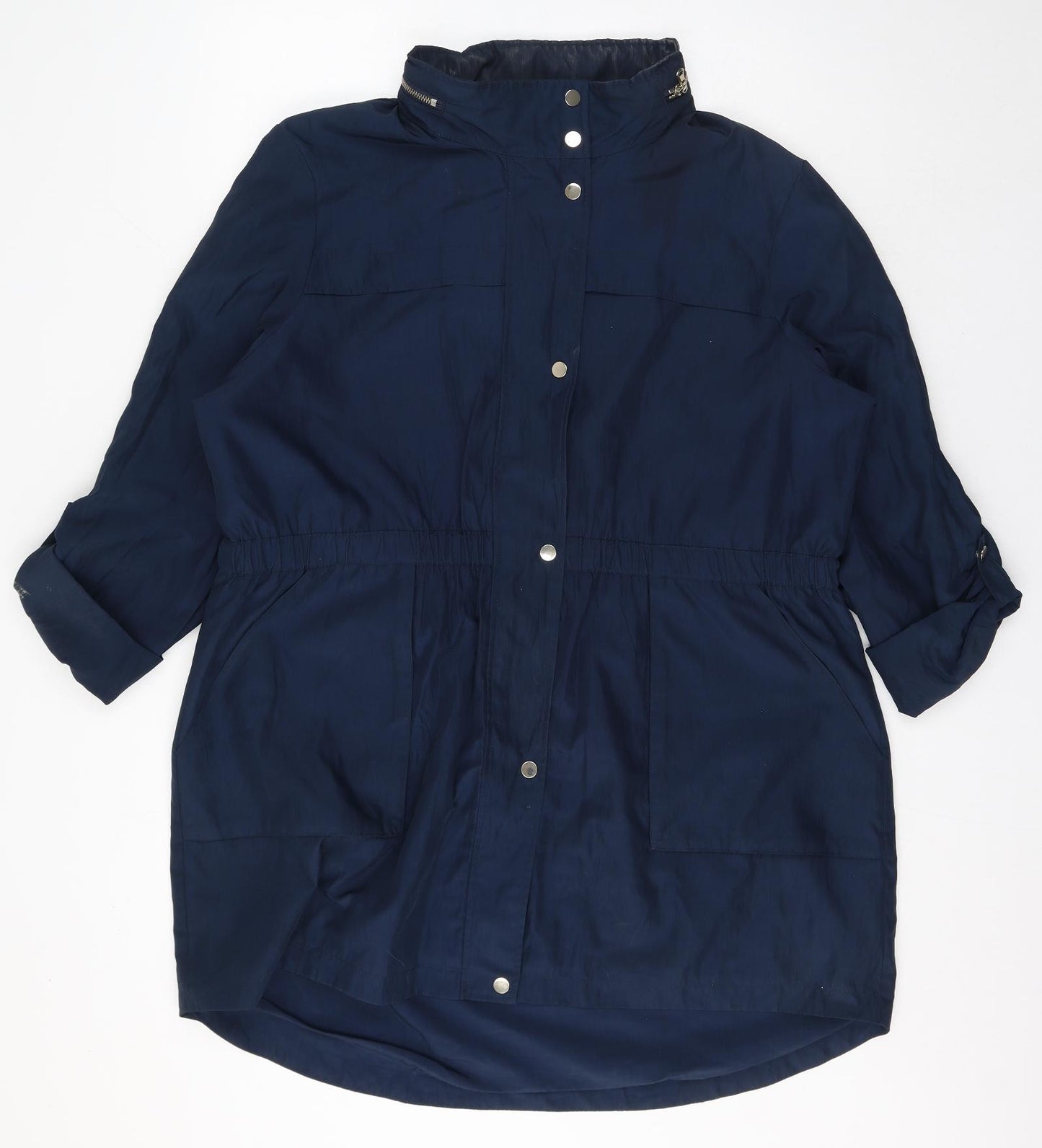 Bonmarché Womens Blue Rain Coat Coat Size 20 Zip