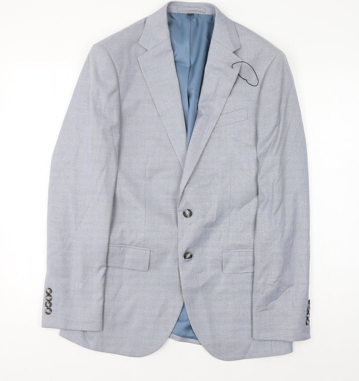 Marks and Spencer Mens Blue Polyester Jacket Suit Jacket Size 38 Regular