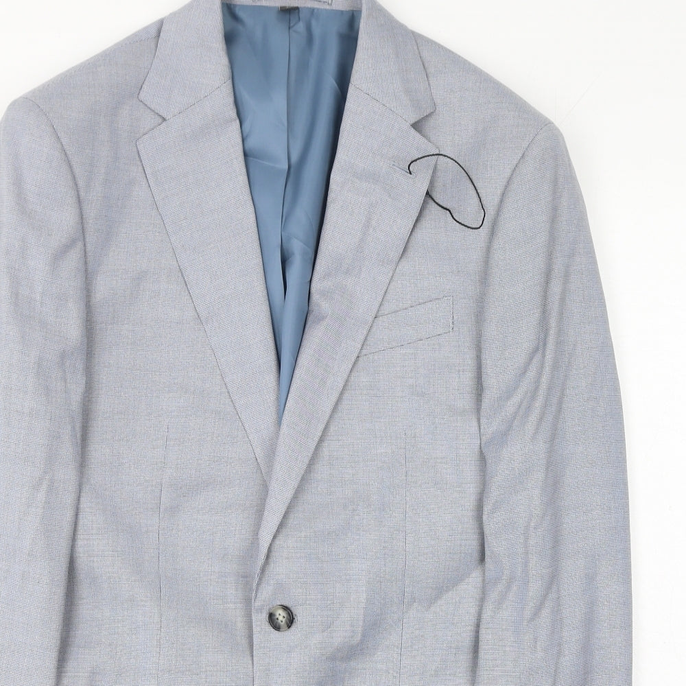 Marks and Spencer Mens Blue Polyester Jacket Suit Jacket Size 38 Regular