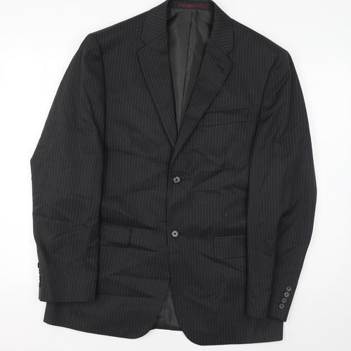 NEXT Mens Black Striped Polyester Jacket Suit Jacket Size 40 Regular