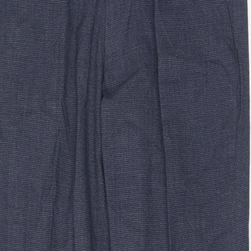 Marks and Spencer Mens Blue Polyester Dress Pants Trousers Size 32 in Regular Hook & Eye