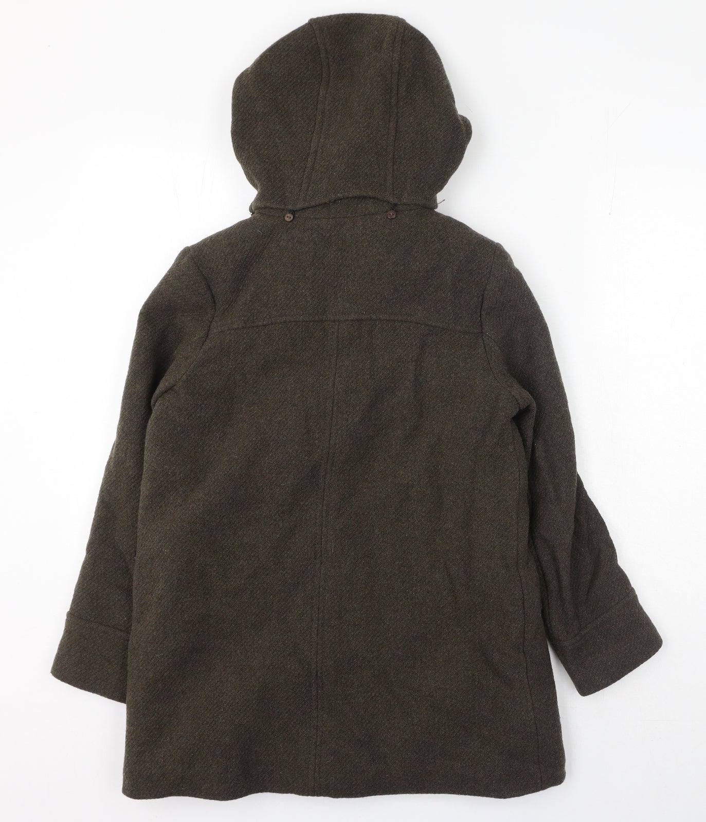 Zara Girls Grey Herringbone Pea Coat Coat Size 13-14 Years Button