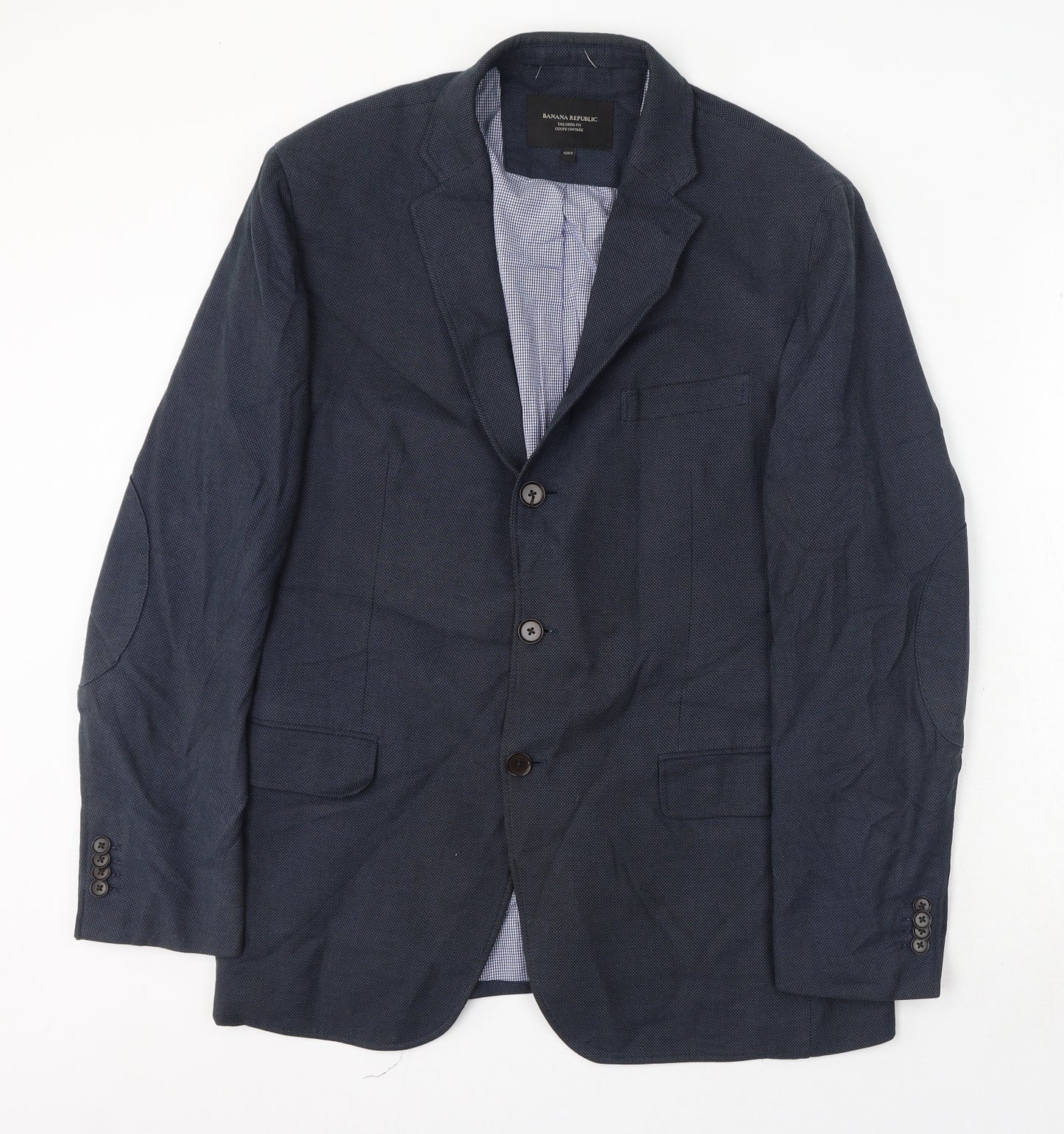 Banana Republic Mens Blue Cotton Jacket Blazer Size 42 Regular
