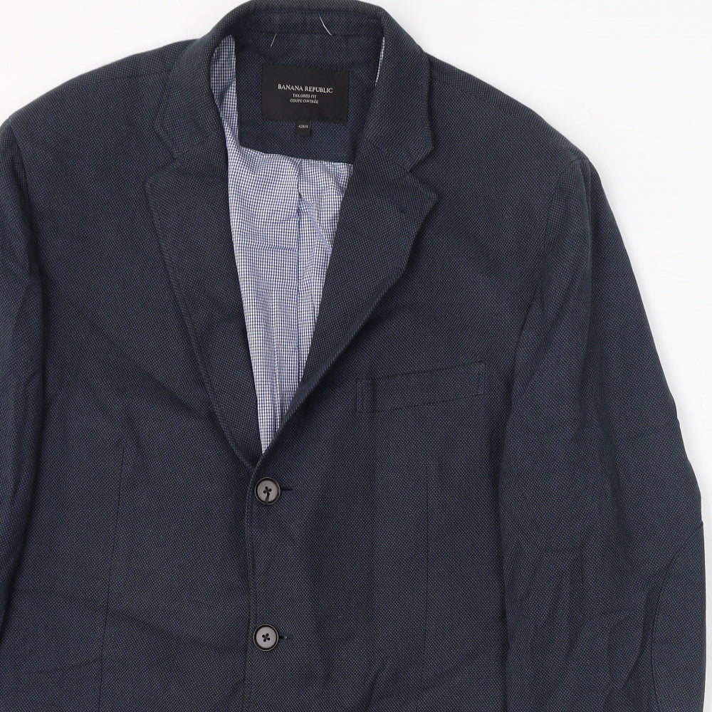 Banana Republic Mens Blue Cotton Jacket Blazer Size 42 Regular