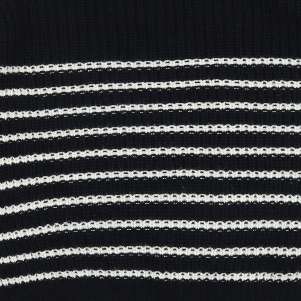 Atmosphere Womens Blue Boat Neck Striped Acrylic Pullover Jumper Size 20