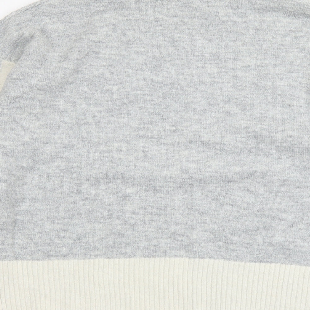 George Womens Grey Round Neck Acrylic Pullover Jumper Size M - Colourblock