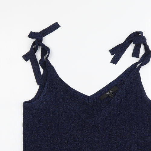 NEXT Womens Blue Cotton Basic Tank Size 12 V-Neck
