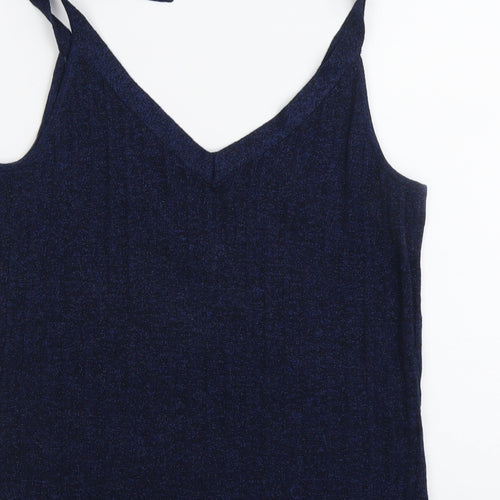 NEXT Womens Blue Cotton Basic Tank Size 12 V-Neck