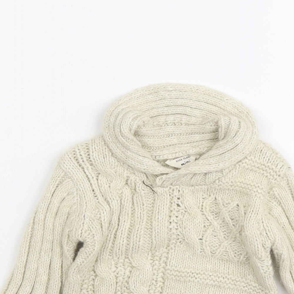 River Island Baby Beige Cotton Pullover Jumper Size 0-3 Months Pullover