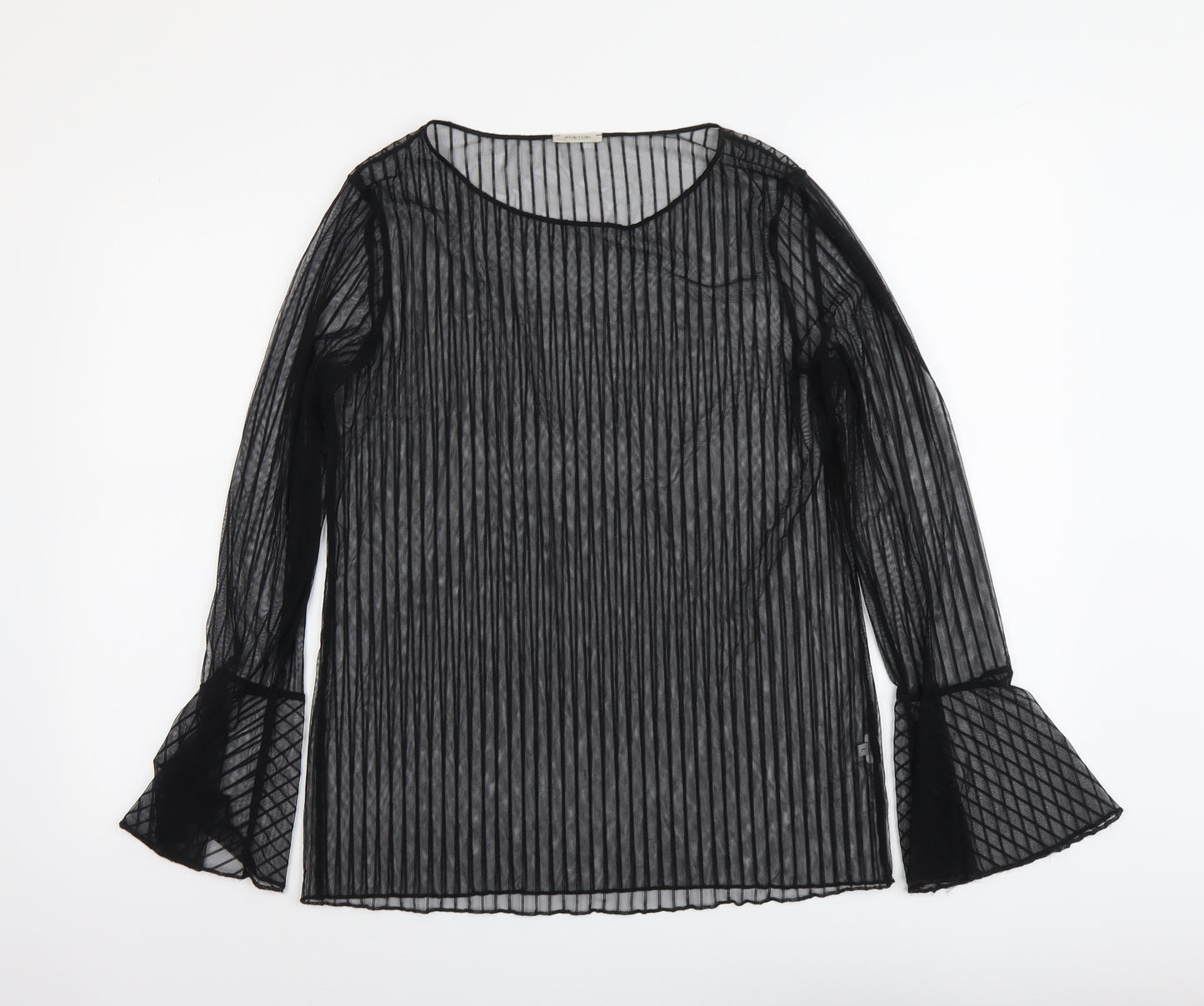 Intimissimi Womens Black Polyester Basic Blouse Size L Boat Neck