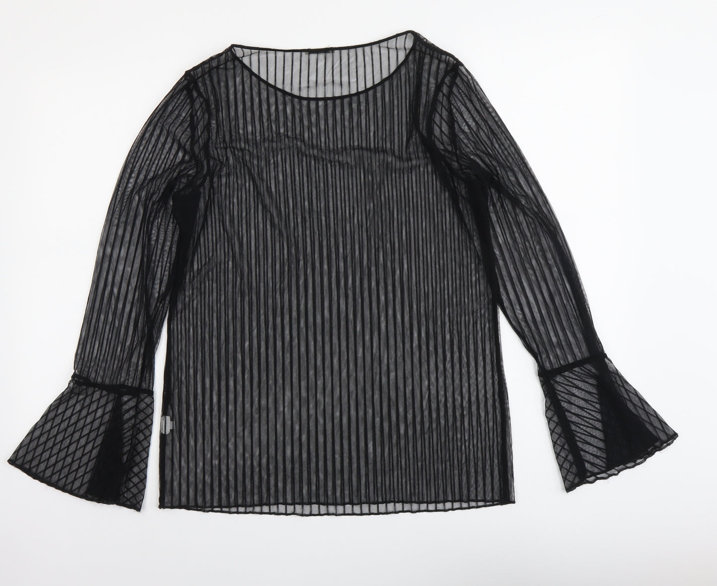 Intimissimi Womens Black Polyester Basic Blouse Size L Boat Neck
