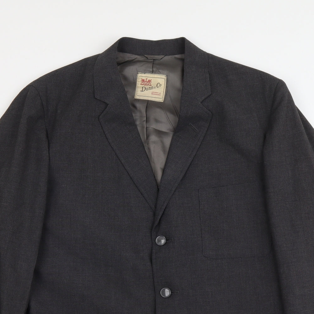 DUNN&CO Mens Grey Polyester Jacket Suit Jacket Size L Regular