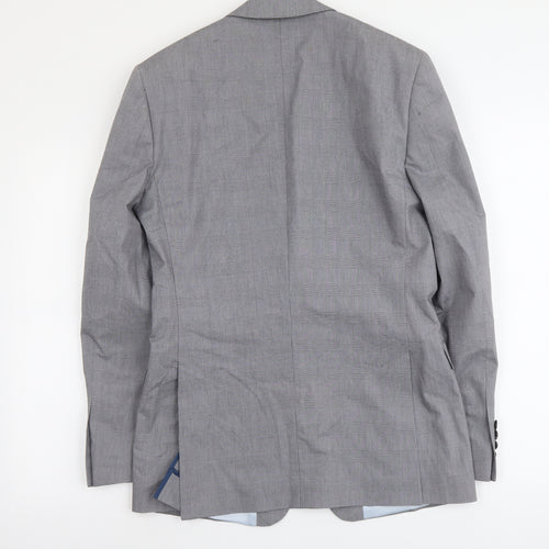 French Connection Mens Grey Plaid Polyester Jacket Suit Jacket Size M Regular