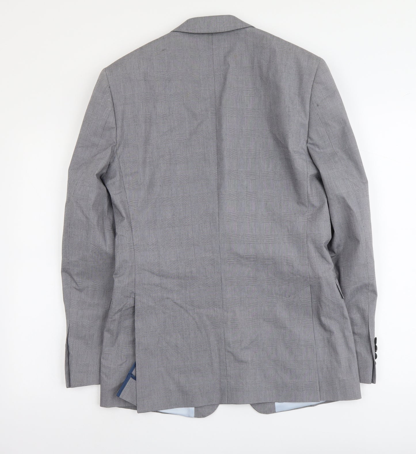 French Connection Mens Grey Plaid Polyester Jacket Suit Jacket Size M Regular