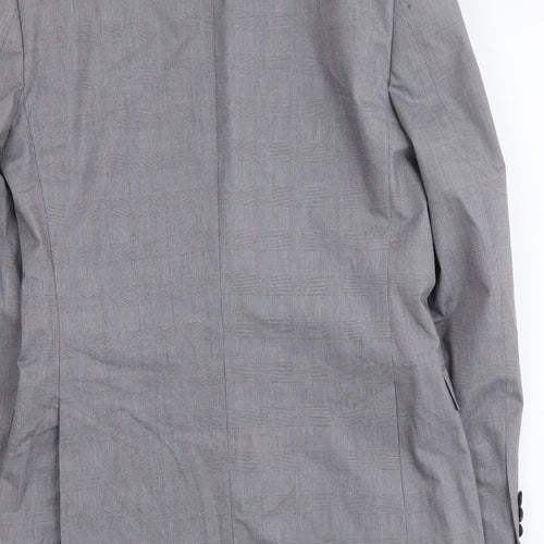 French Connection Mens Grey Plaid Polyester Jacket Suit Jacket Size M Regular