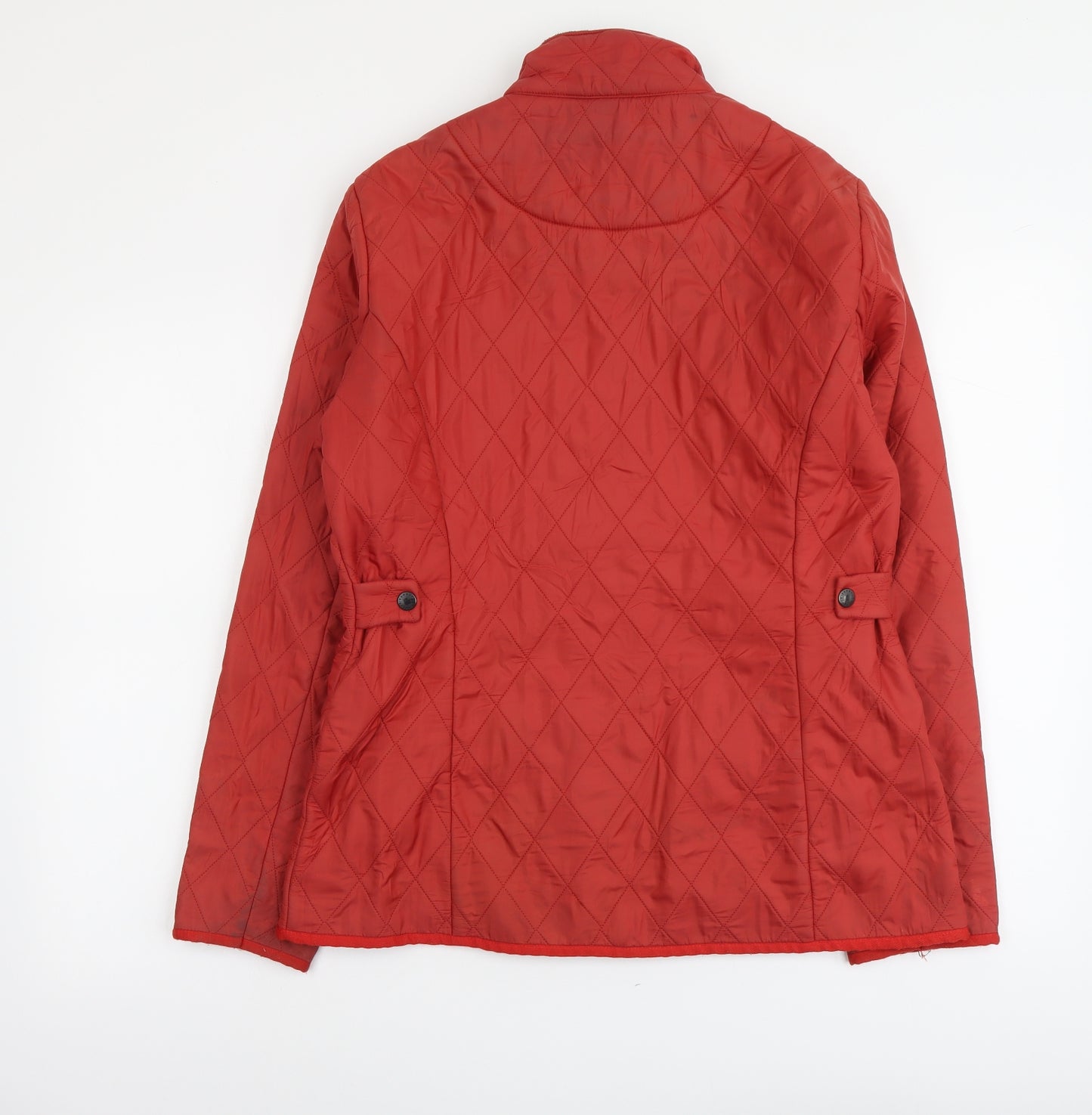 Barbour Womens Red Quilted Jacket Size 12 Zip