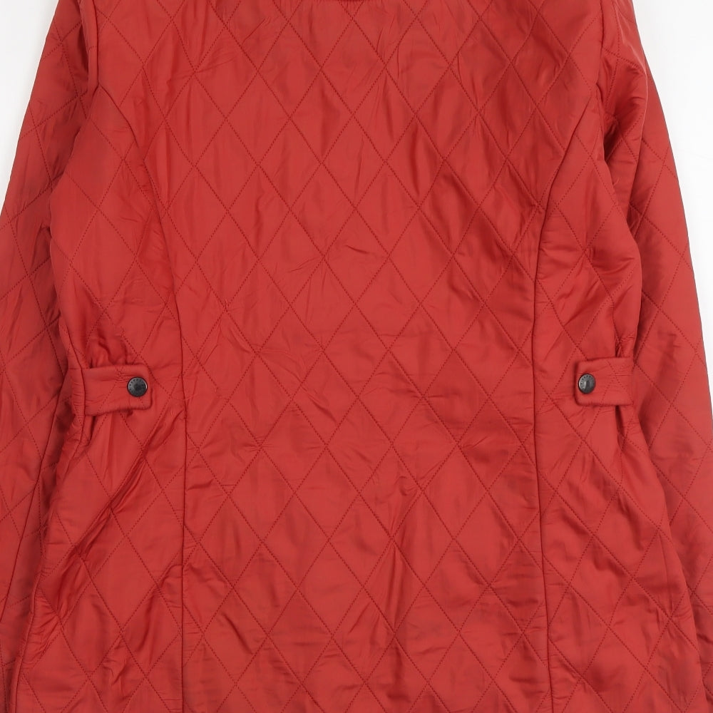Barbour Womens Red Quilted Jacket Size 12 Zip