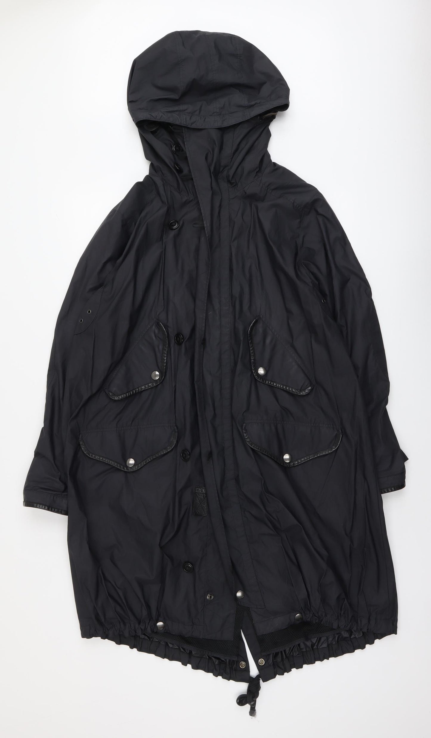 Polo Ralph Lauren Mens Black Rain Coat Coat Size M Zip