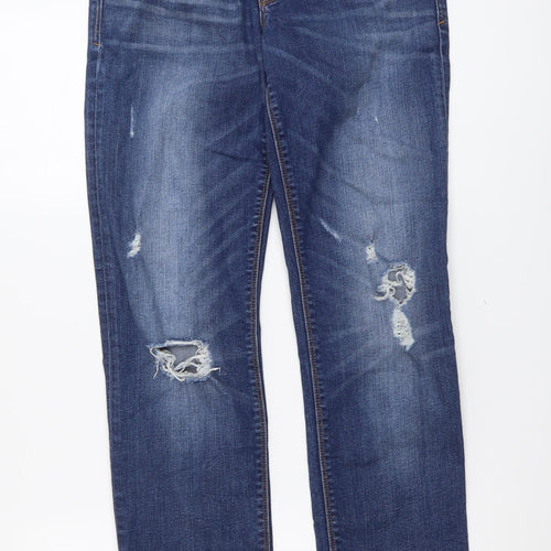 Gap Womens Blue Cotton Straight Jeans Size 28 in L31 in Regular Button