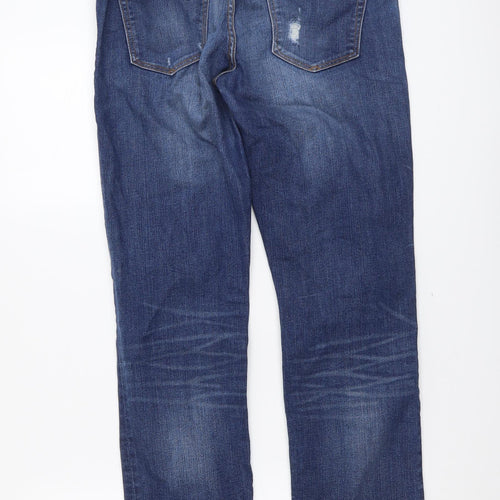 Gap Womens Blue Cotton Straight Jeans Size 28 in L31 in Regular Button