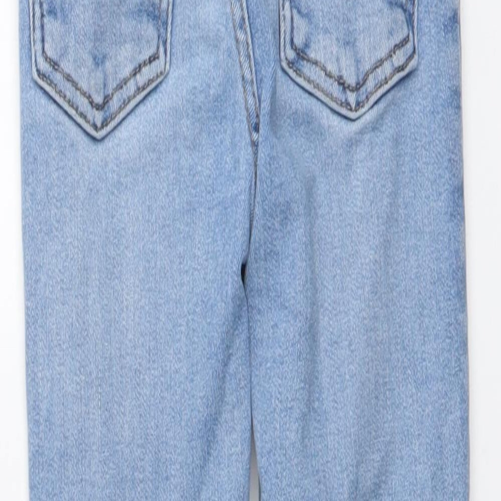 Zara Girls Blue Cotton Skinny Jeans Size 8 Years Regular Button