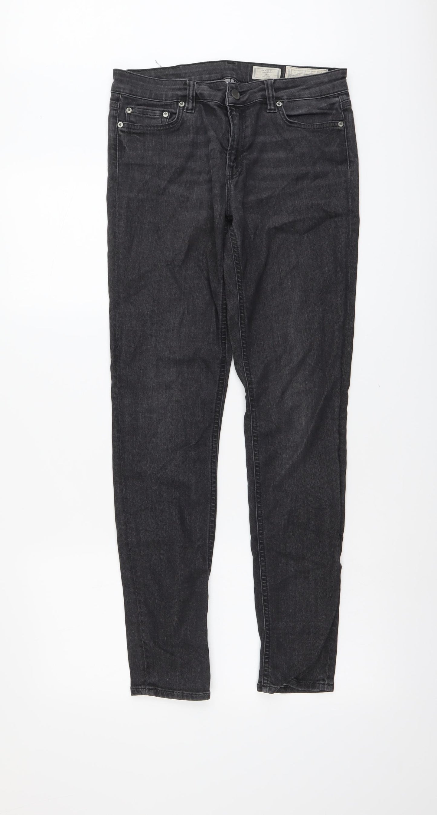 AllSaints Womens Grey Cotton Tapered Jeans Size 29 in L30 in Regular Button