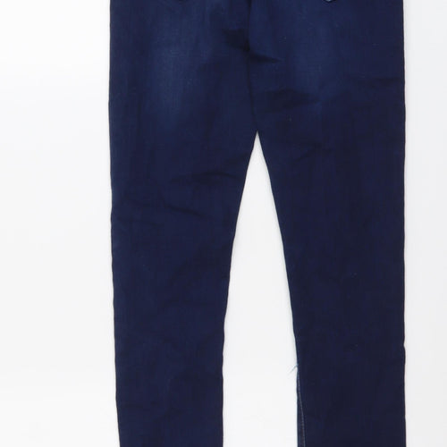 Denim & Co. Womens Blue Cotton Skinny Jeans Size 8 L31 in Regular Button