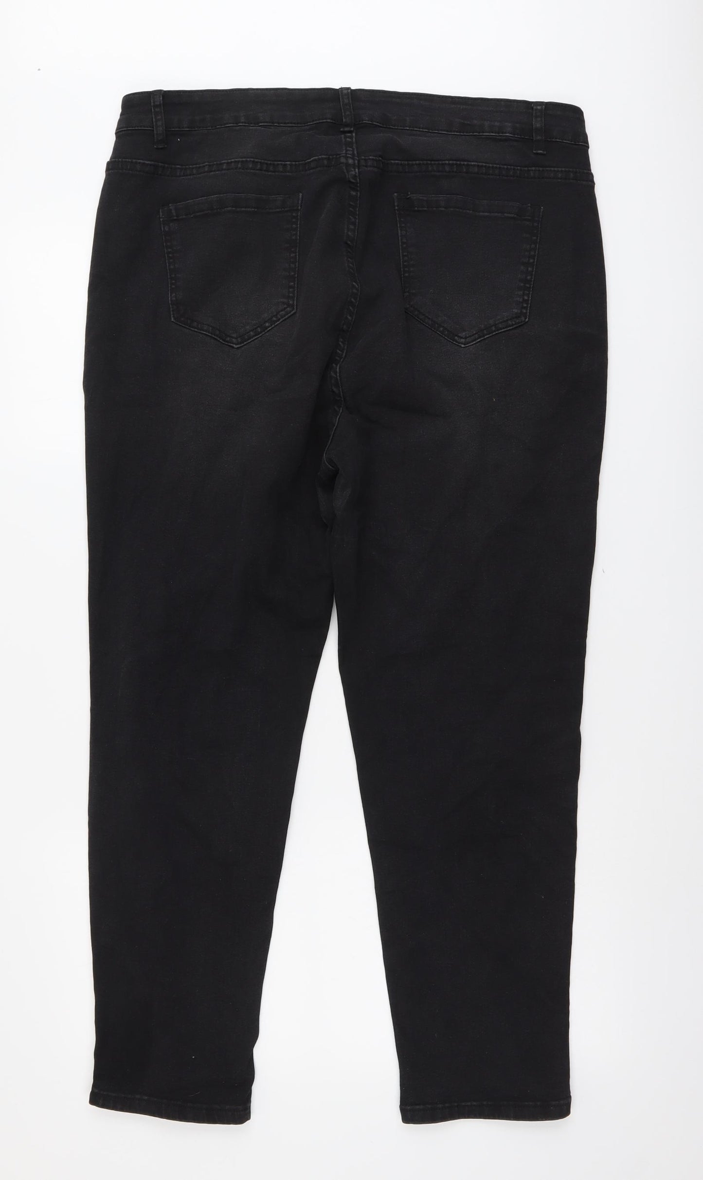 SheIn Womens Black Cotton Tapered Jeans Size 3XL L27 in Regular Button