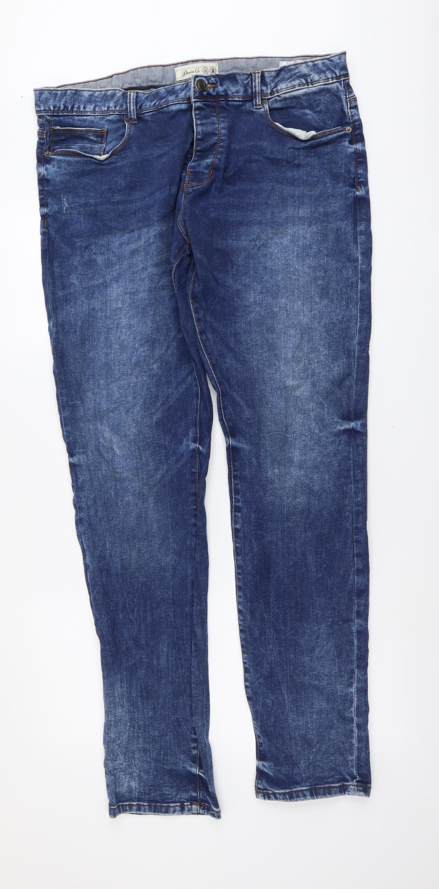 Denim & Co. Mens Blue Cotton Skinny Jeans Size 36 in L34 in Regular Button - Vintage Wash