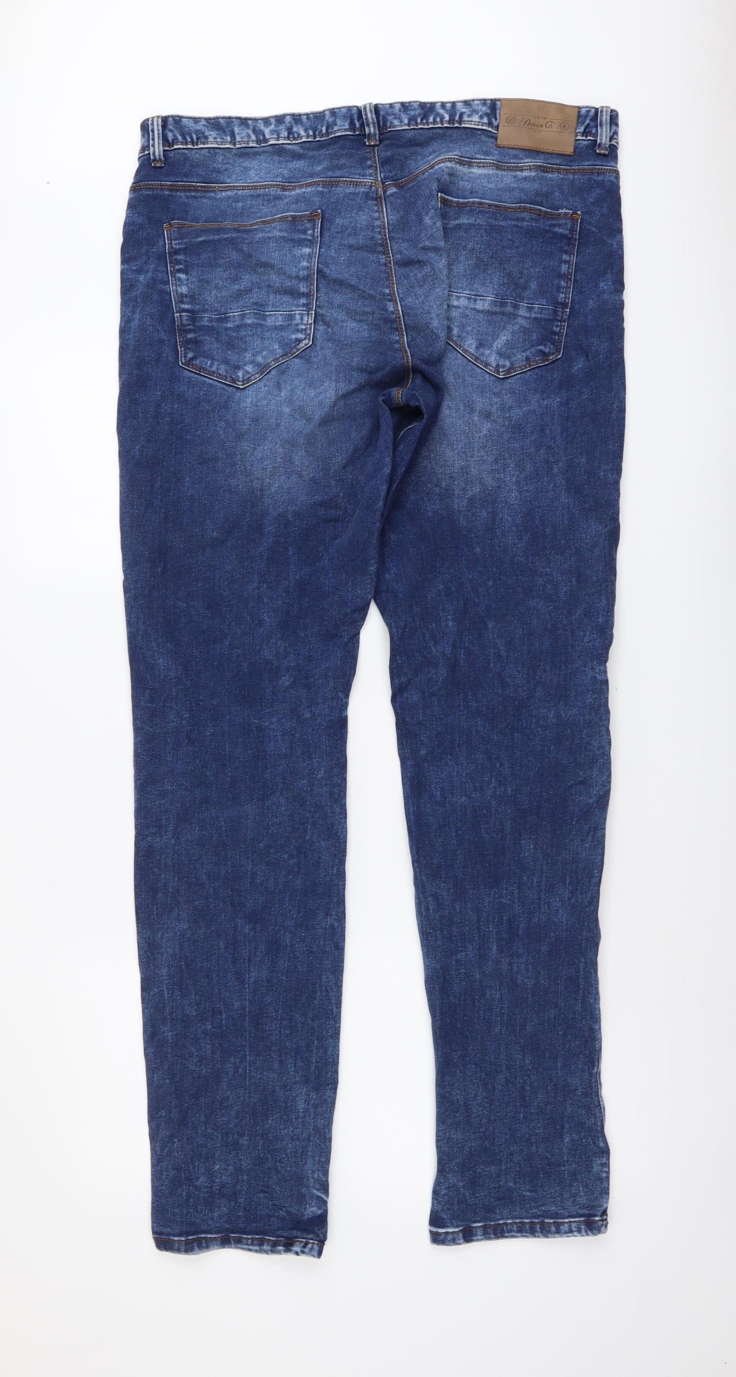 Denim & Co. Mens Blue Cotton Skinny Jeans Size 36 in L34 in Regular Button - Vintage Wash