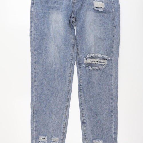 SheIn Womens Blue Cotton Mom Jeans Size M L28 in Regular Button