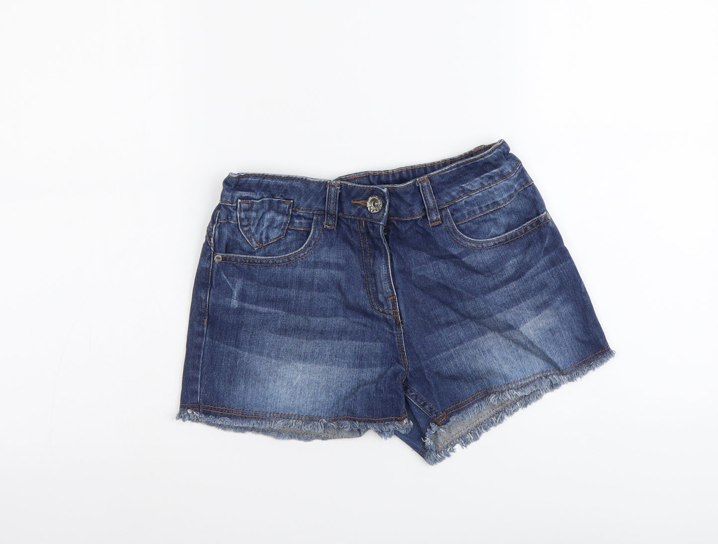 NEXT Girls Beige Cotton Hot Pants Shorts Size 12 Years Regular Zip