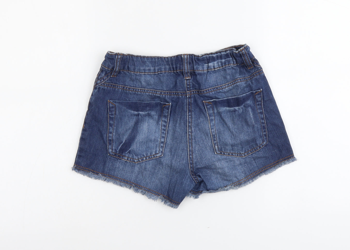 NEXT Girls Beige Cotton Hot Pants Shorts Size 12 Years Regular Zip