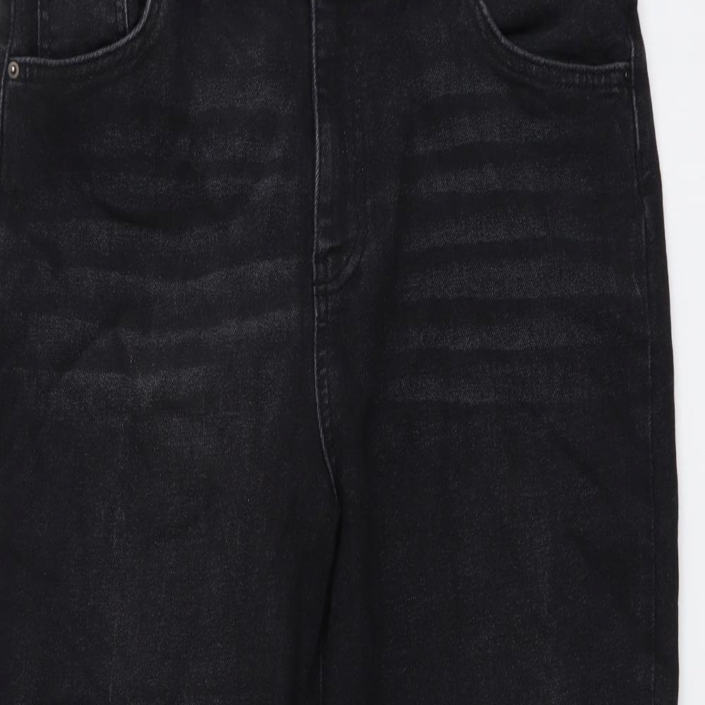 George Womens Black Cotton Straight Jeans Size 18 L26 in Regular Button